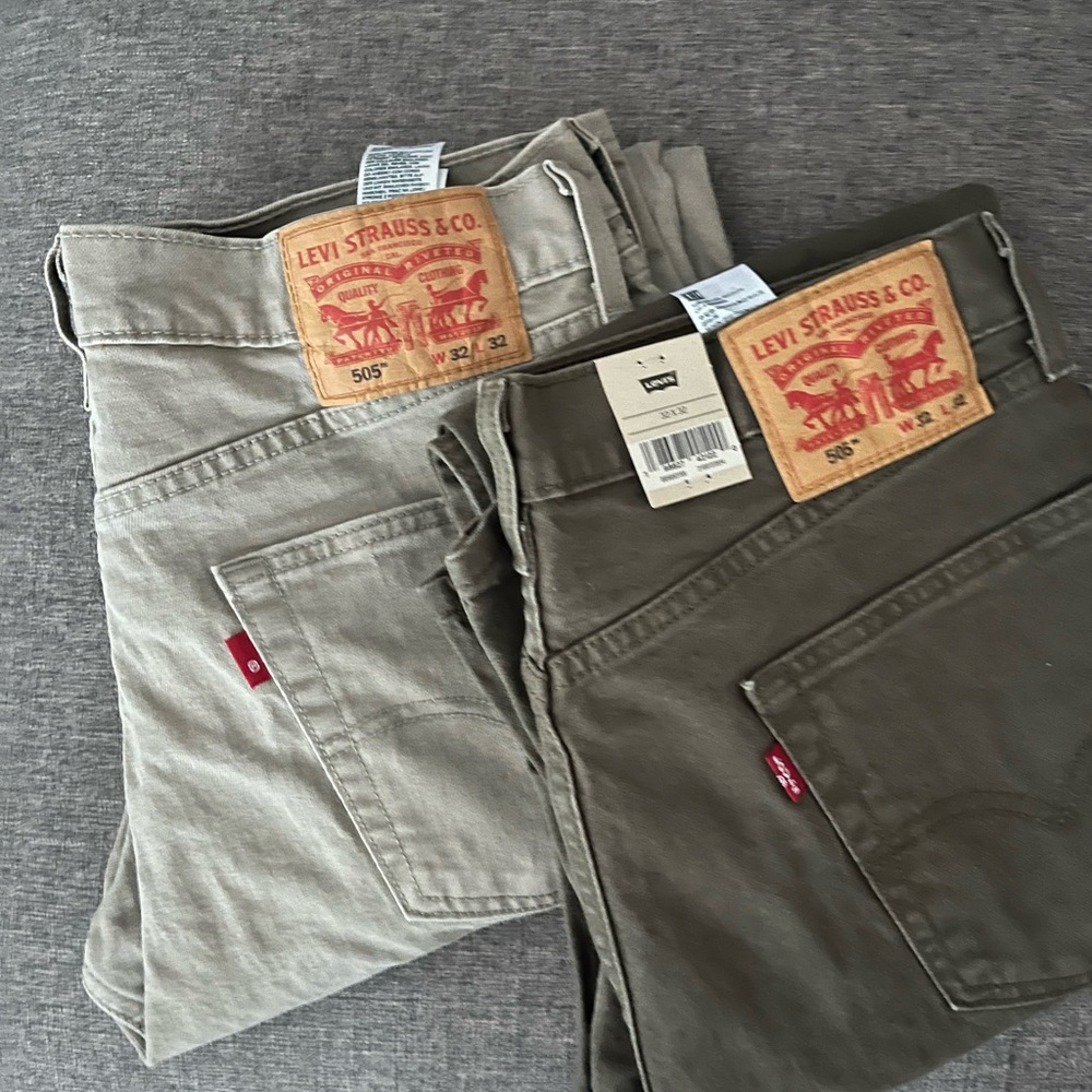 Levi's 505 Jeans in Beige and Olive
